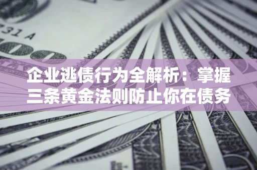 北京企业逃债行为全解析：掌握三条黄金法则防止你在债务乱局中“踩雷”