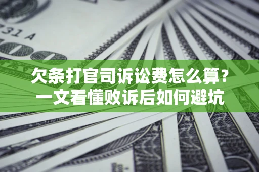 北京欠条打官司诉讼费怎么算？一文看懂败诉后如何避坑