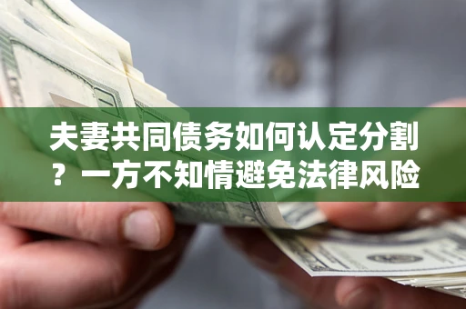 北京夫妻共同债务如何认定分割？一方不知情避免法律风险必看！